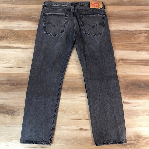 Levi's 501 Mens Jeans 36x30 Faded Black Wash Button Fly Straight Leg - Picture 10 of 10